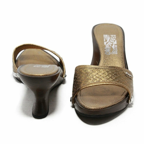 Salvatore Ferragamo whip snake F wedge sandals - Picture 3 of 7